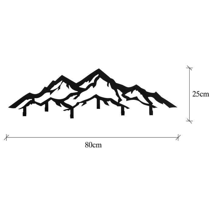 Decoratiune de Perete si Cuier din Metal Asi Home Mountain Metal 80X25 cm