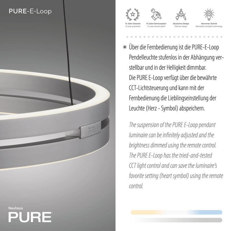 Lustra Paul Neuhaus PURE E-LOOP 2xLED Aluminiu