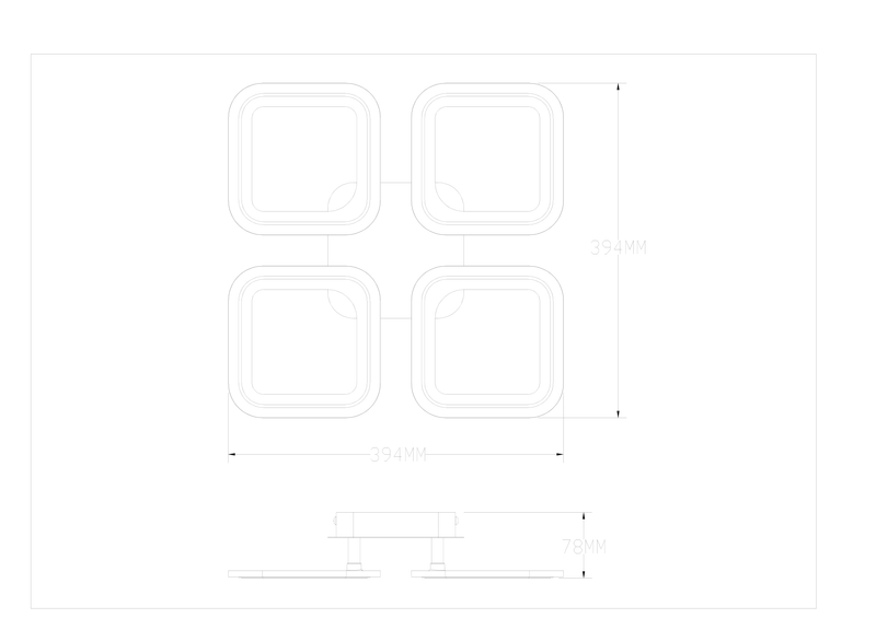 Plafoniera Zuma Line STELLAR 4xLED Negru