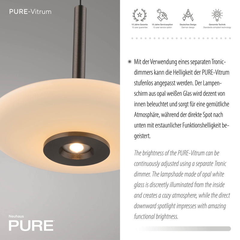 Lustra Paul Neuhaus PURE VITRUM 2xLED Maro Metalic