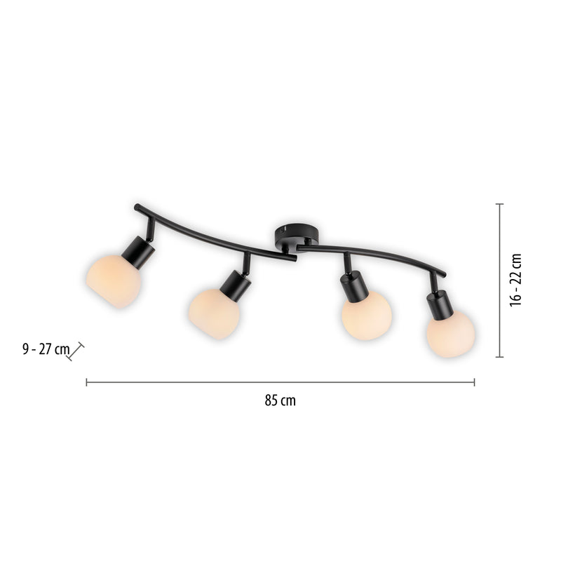 Plafoniera Paul Neuhaus LOKI 4xE14 Negru
