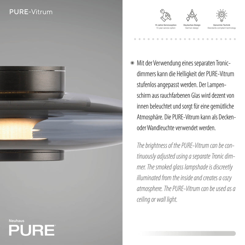 Aplica Paul Neuhaus PURE VITRUM LED Gri
