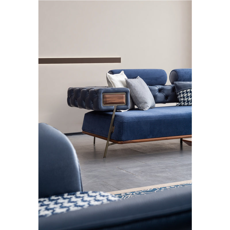 Canapea Arty Inev Asi Home, Albastru, lungime 257cm, latime 108cm, inaltime 87cm