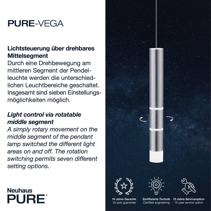 Lustra Paul Neuhaus PURE-VEGA 4xLED Aluminiu
