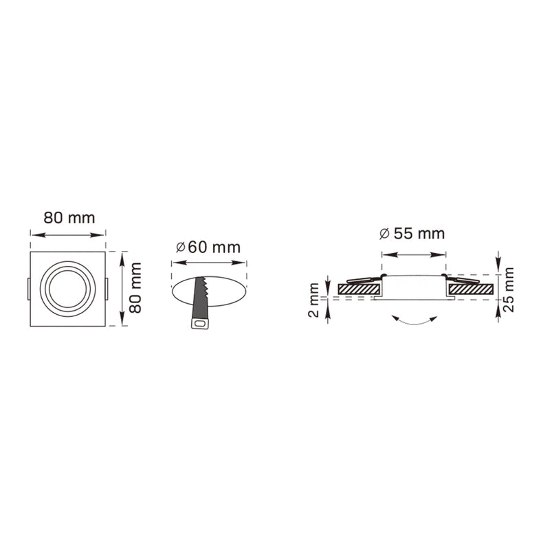 Plafoniera Zuma Line FINN 1xGU10 Negru