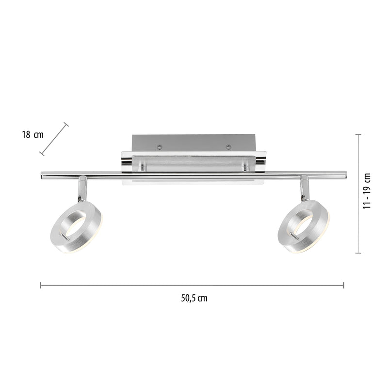 Plafoniera Paul Neuhaus SILEDA 2xLED Aluminiu