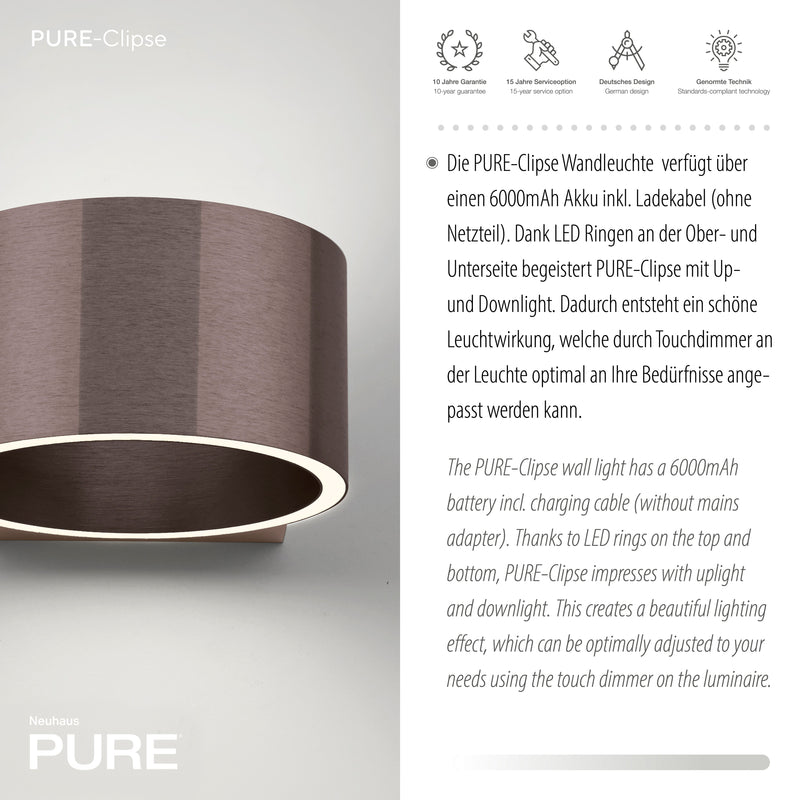 Aplica Paul Neuhaus PURE CLIPSE 2xLED Bronz Metalic