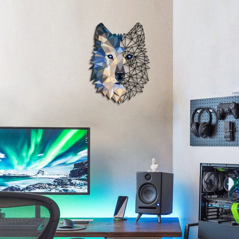 Accesoriu Iluminat Asi Home Metal Wolf Wall Art, 35x48 cm