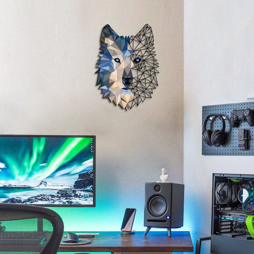 Accesoriu Iluminat Asi Home Metal Wolf Wall Art, 35x48 cm