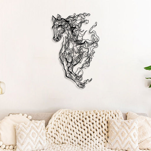 Accesoriu Iluminat Asi Home Metal Horse Line, Negru, 41x66 cm
