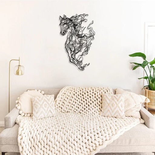 Accesoriu Iluminat Asi Home Metal Horse Line, Negru, 62x99 cm