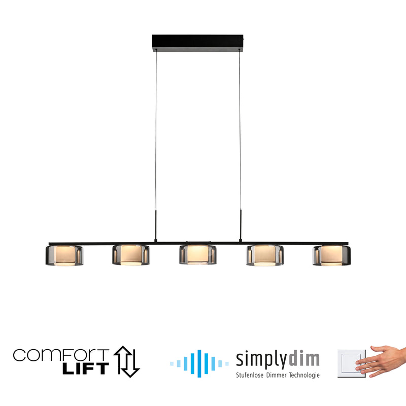 Lustra Paul Neuhaus RIKA 5xLED Negru