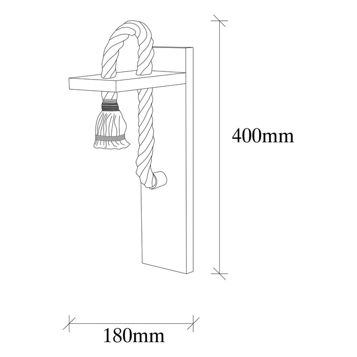 Aplica  Asi Home Erebos - 118-A Lemn 11X18X40 cm