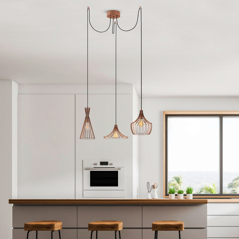 Lustră Asi Home Mezopotamya - N-1292, Cupru, 3xE27