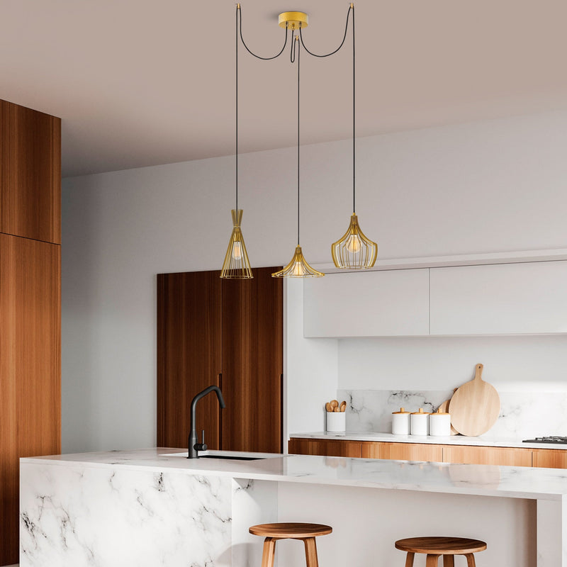 Lustră Asi Home Mezopotamya - N-1293, Auriu, 3xE27