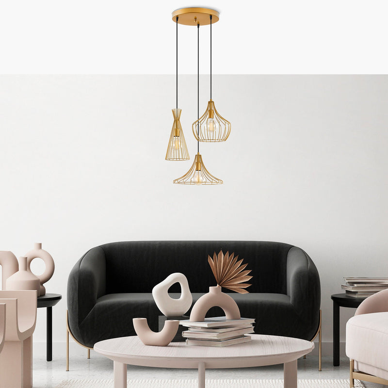 Lustră Asi Home Mezopotamya - N-1299, Auriu, 3xE27
