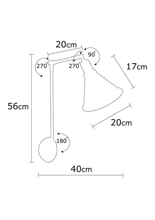 Aplica  Asi Home Berceste - N-682 Metal 20X20X56 cm