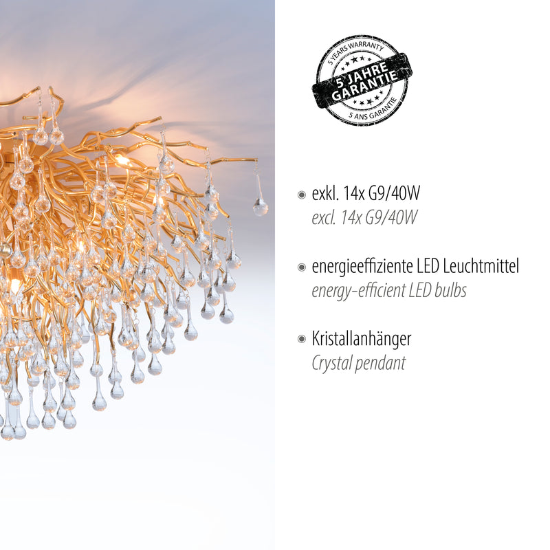 Plafoniera Paul Neuhaus ICICLE 14xG9 Alama Vintage