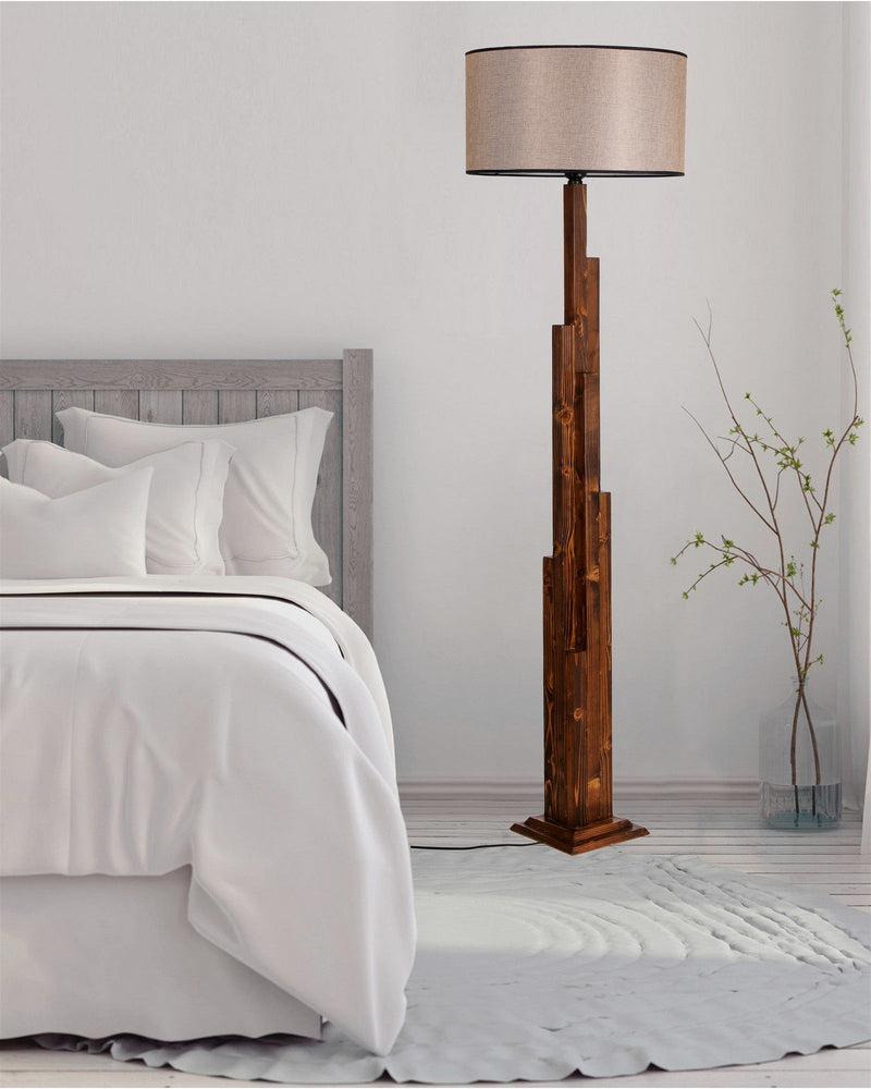 Lampadar Asi Home 8301-3, Walnut, Ø45 cm