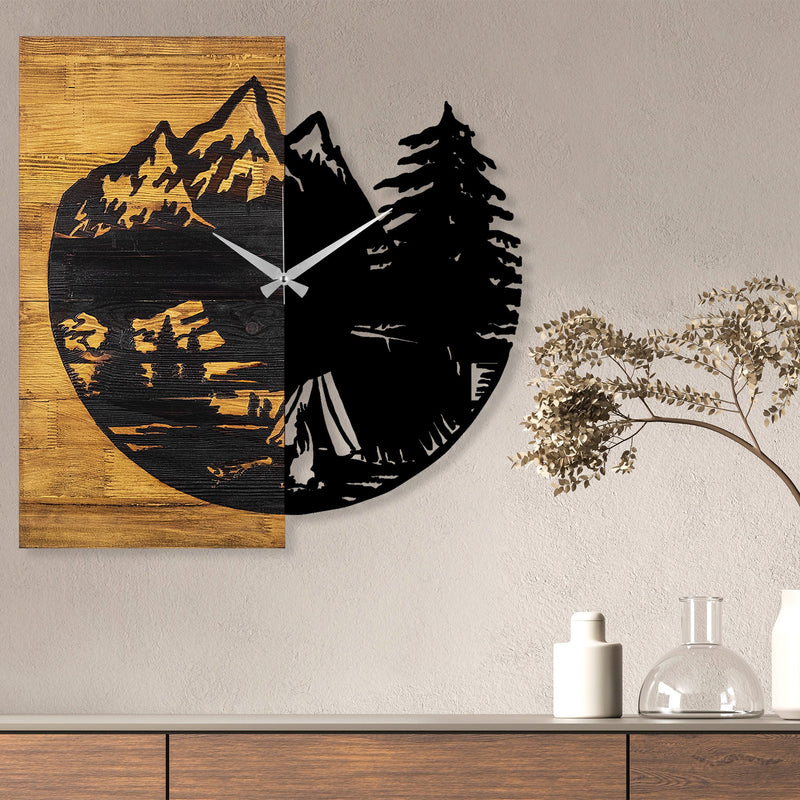 Ceas de Perete Asi Home Wooden Clock 19, Walnut
