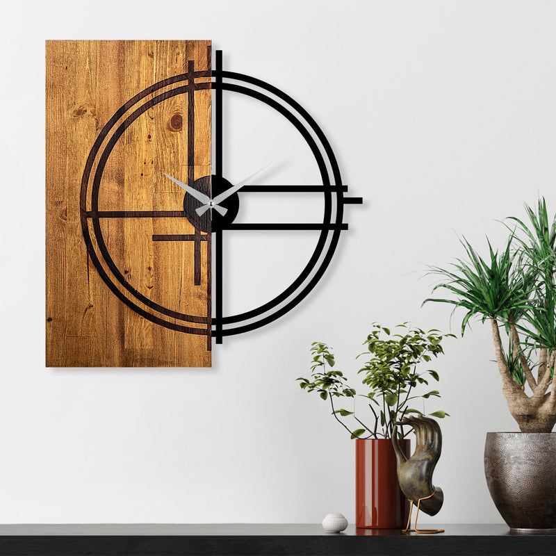 Ceas de Perete Asi Home Wooden Clock 38, Light Walnut