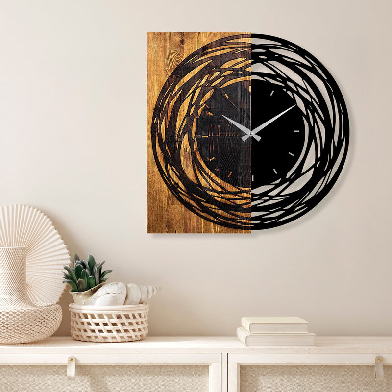 Ceas de Perete Asi Home Wooden Clock 39, Light Walnut