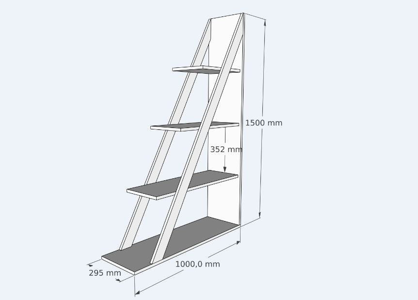 Etajeră-Raft pentru Cărți  Asi Home Arven - White PAL 29,5X100X150 cm