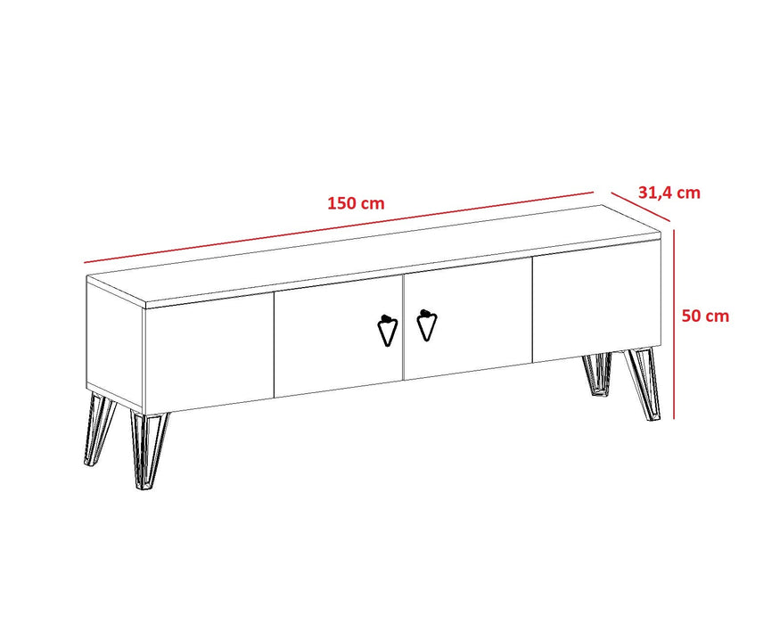 Consola TV Asi Home Caprice - White, Gold PAL 32X150X50 cm