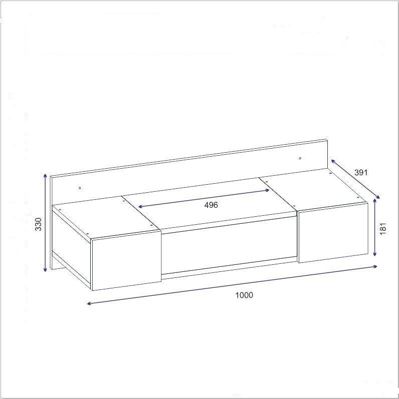 Masa de Machiaj Asi Home Zakkum - Anthracite PAL 39X100X33 cm