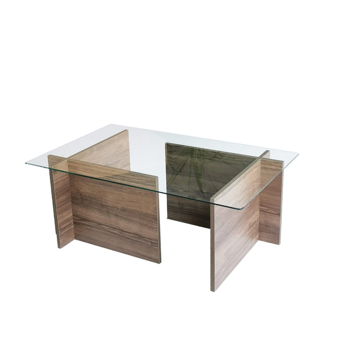 Măsuţă de Cafea Asi Home Escape - Walnut Sticla| PAL 65X105X40 cm