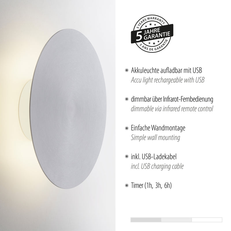 Aplica Paul Neuhaus AKKU-PUNTUA LED Aluminiu