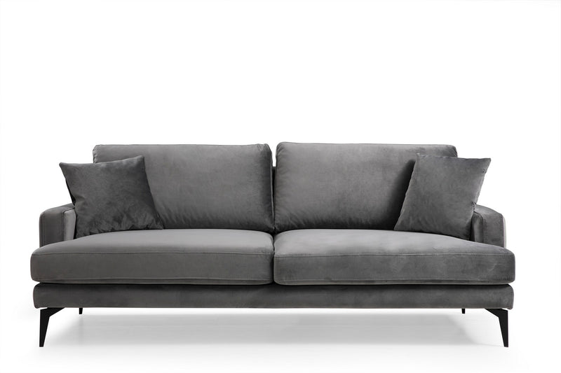 Canapea 3 Locuri Asi Home Papira 3-Grey  Lemn de Fag | PAL 90X205X88 cm