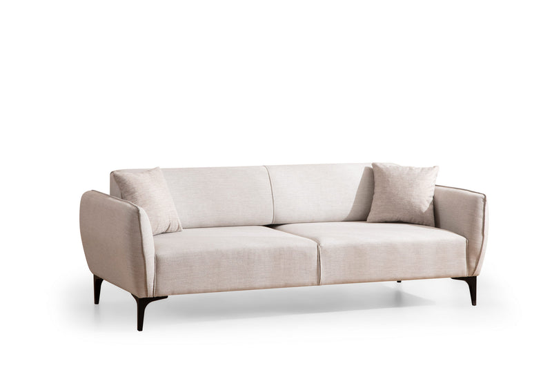 Canapea 3 Locuri Asi Home Belissimo - Off White  Lemn de Fag | PAL 95X220X67 cm