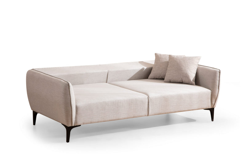 Canapea 3 Locuri Asi Home Belissimo - Off White  Lemn de Fag | PAL 95X220X67 cm