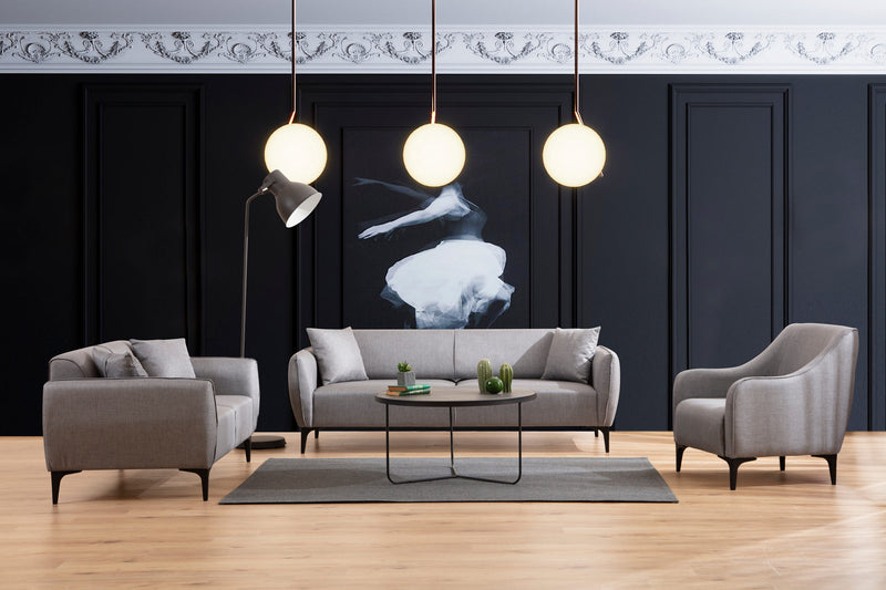 Canapea 2 Locuri Asi Home Belissimo 2- Grey Lemn | Tesatura 95X180X67 cm