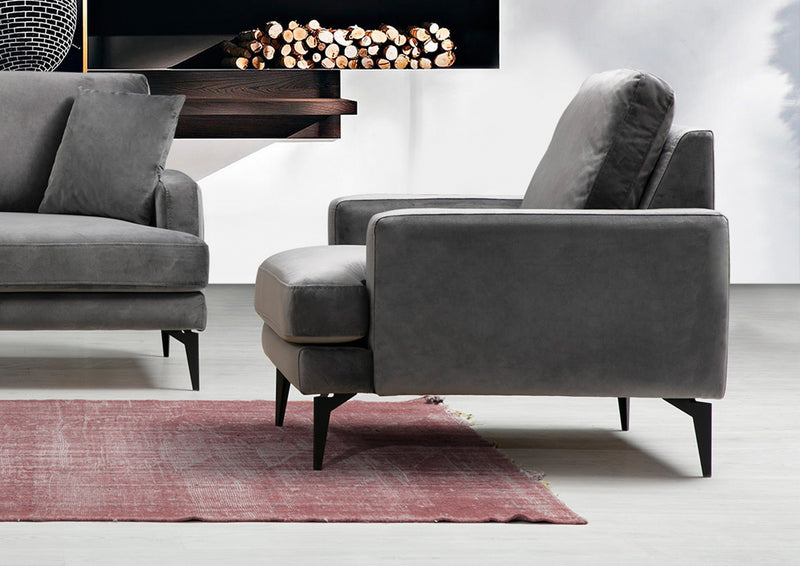Fotoliu Asi Home Papira - Anthracite Lemn de Fag | PAL 90X80X88 cm