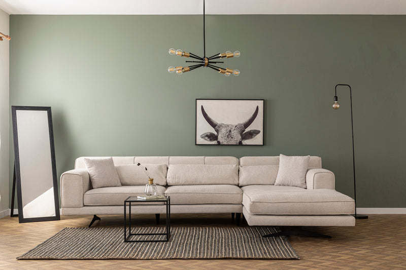 Colțar Asi Home Jivago Corner Right (L2-Chl) - Beige  Lemn de Fag | PAL 100X308|198X78 cm