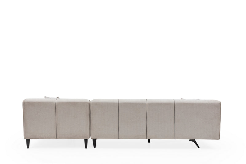 Colțar Asi Home Jivago Corner Right (L2-Chl) - Beige  Lemn de Fag | PAL 100X308|198X78 cm
