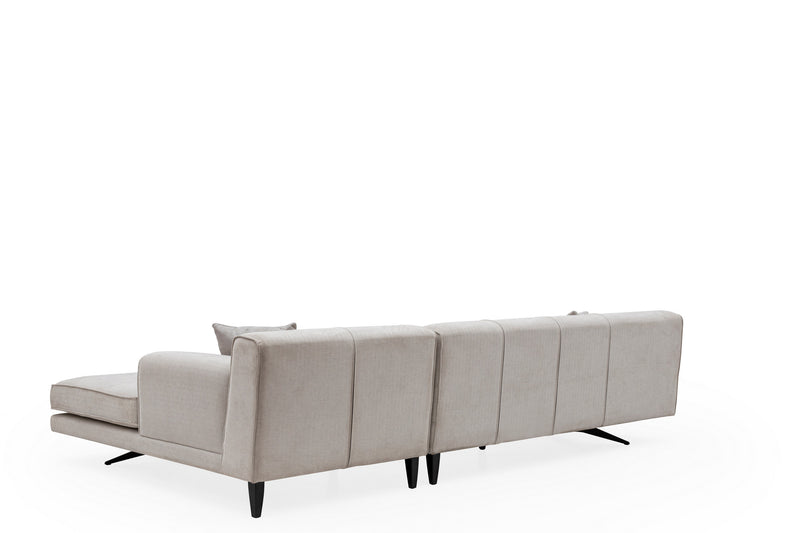 Colțar Asi Home Jivago Corner Right (L2-Chl) - Beige  Lemn de Fag | PAL 100X308|198X78 cm