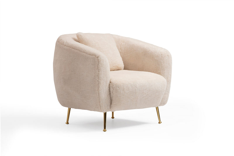Fotoliu Asi Home Istiridye - Beige  Lemn de Fag | PAL 85X85X80 cm