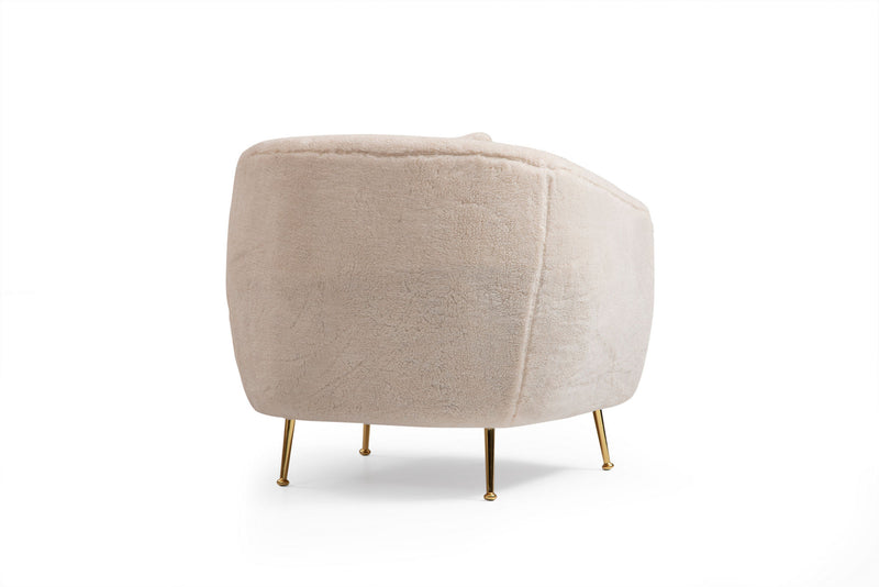 Fotoliu Asi Home Istiridye - Beige  Lemn de Fag | PAL 85X85X80 cm