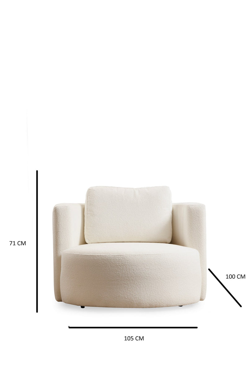 Fotoliu Asi Home Asos Cream - Wing  Lemn de Fag | PAL 100X105X71 cm