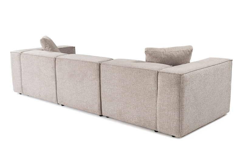 Colțar Asi Home Lora (L1-O1-1R-POUFFE ) - Mocha Lemn Carpen X303|193X65 cm
