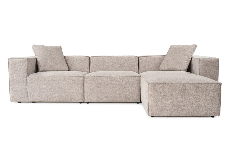 Colțar Asi Home Lora (L1-O1-1R-POUFFE ) - Mocha Lemn Carpen X303|193X65 cm
