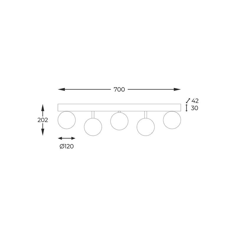 Plafoniera Zuma Line 5xG9 Negru / Auriu