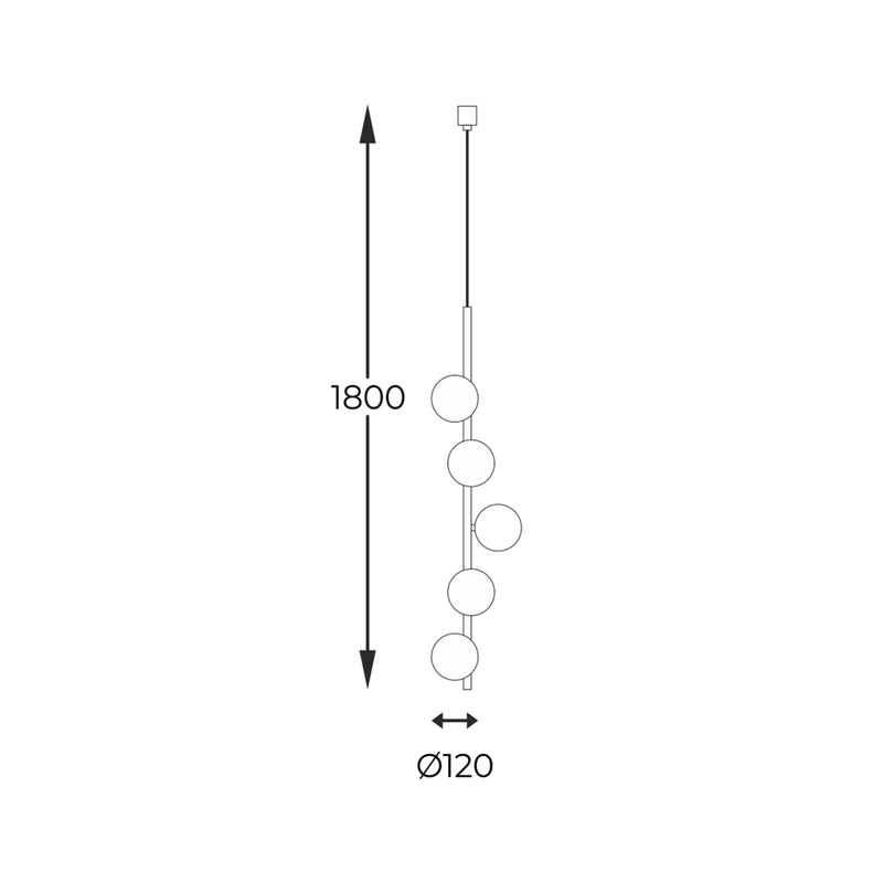 Lustra Zuma Line 5xG9 Negru / Auriu