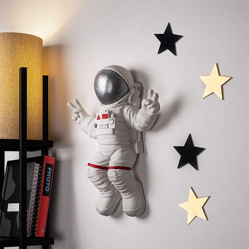 Accesoriu Decorativ pentru Perete Asi Home Peace Sign Astronaut - 2 Poliester 35X10X47 cm