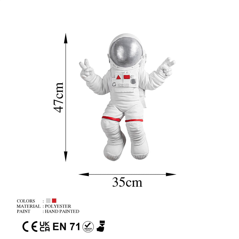 Accesoriu Decorativ pentru Perete Asi Home Peace Sign Astronaut - 2 Poliester 35X10X47 cm