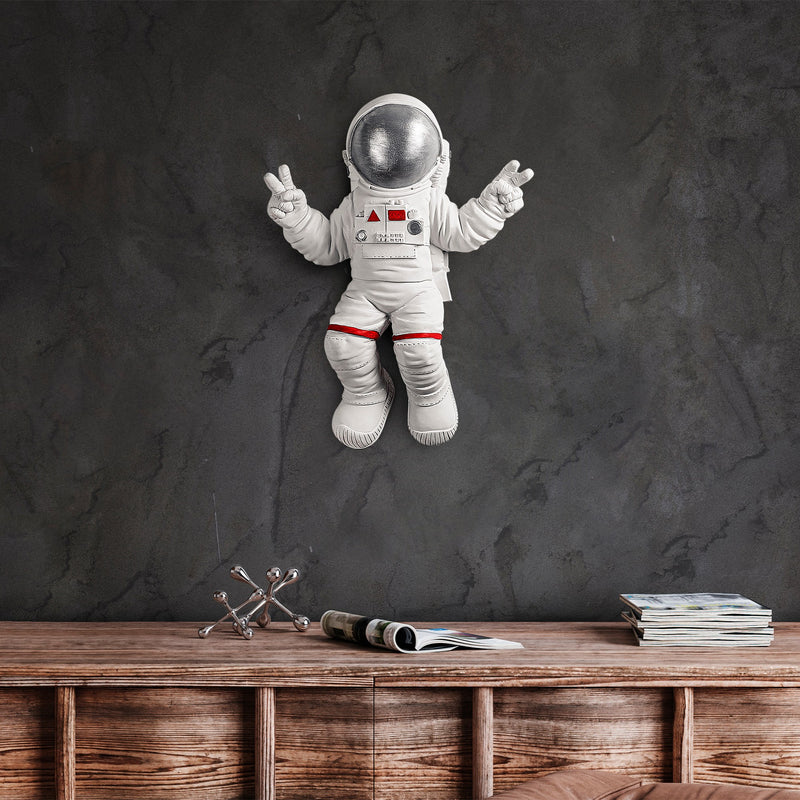Accesoriu Decorativ pentru Perete Asi Home Peace Sign Astronaut - 2 Poliester 35X10X47 cm