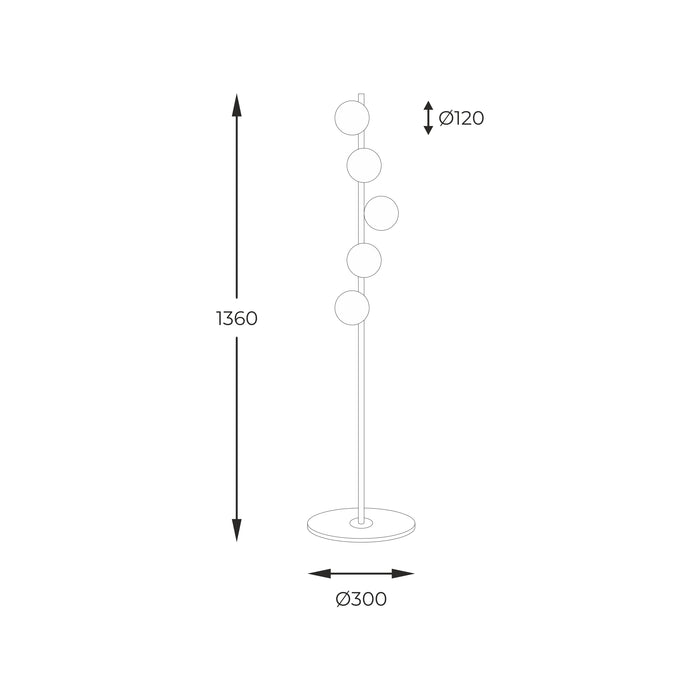 Lampadar Zuma Line 5xG9 Crom